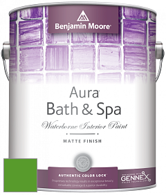 Benjamin Moore Aura 532 Bath & Spa Waterborne Interior Paint Matte Finish краска цвет 2032-10 Neon Green