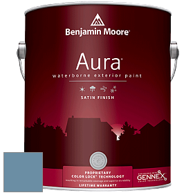 Benjamin Moore Aura 631 Waterborne Exterior Satin Finish краска цвет 839 Old Blue Jeans