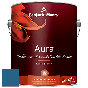Benjamin Moore Aura 526 Waterborne Interior Satin Finish покрытие цвет 2060-20 California Blue