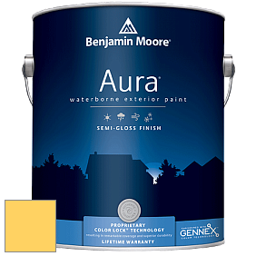 Benjamin Moore Aura 632 Waterborne Exterior Semi-Gloss Finish краска цвет 341 Fiesta Yellow