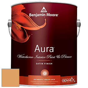 Benjamin Moore Aura 526 Waterborne Interior Satin Finish покрытие цвет 167 Old Gold