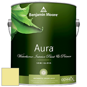 Benjamin Moore Aura 528 Waterborne Interior Semi-gloss Finish краска цвет 2025-50 Lemon Freeze