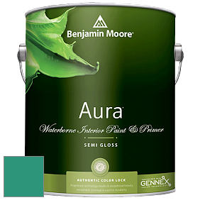 Benjamin Moore Aura 528 Waterborne Interior Semi-gloss Finish краска цвет 608 Erin Green
