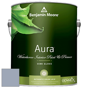 Benjamin Moore Aura 528 Waterborne Interior Semi-gloss Finish краска цвет 1439 Yukon Sky