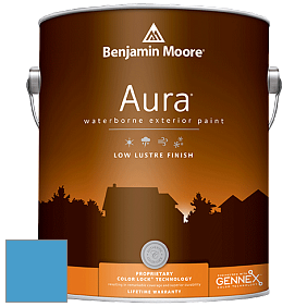 Benjamin Moore Aura 634 Waterborne Exterior Low Lustre Finish краска цвет 2064-40 Clearest Ocean Blue