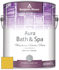 Benjamin Moore Aura 532 Bath & Spa Waterborne Interior Paint Matte Finish краска цвет 357 Yellow Hibiscus