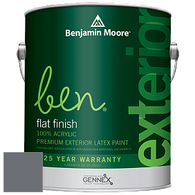 Benjamin Moore Ben 541 Waterborne Exterior Flat Finish краска цвет 1608 Ashland Slate