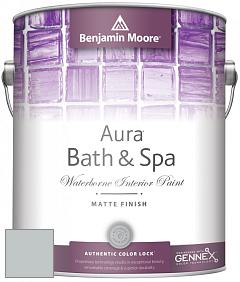 Benjamin Moore Aura 532 Bath & Spa Waterborne Interior Paint Matte Finish краска цвет 1598 Silver Lake