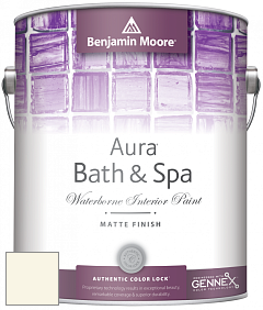 Benjamin Moore Aura 532 Bath & Spa Waterborne Interior Paint Matte Finish краска цвет OC-85 Mayonnaise