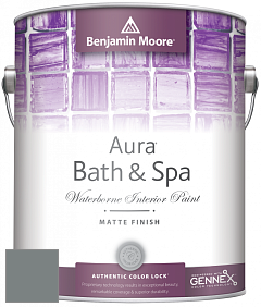 Benjamin Moore Aura 532 Bath & Spa Waterborne Interior Paint Matte Finish краска цвет 1588 Gray Pinstripe