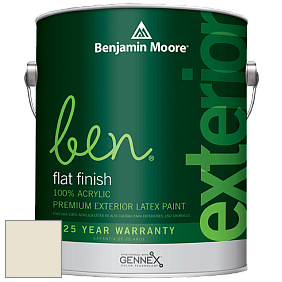 Benjamin Moore Ben 541 Waterborne Exterior Flat Finish краска цвет 927 White Swan