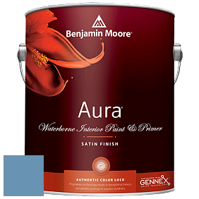 Benjamin Moore Aura 526 Waterborne Interior Satin Finish покрытие цвет 810 Blue Dragon
