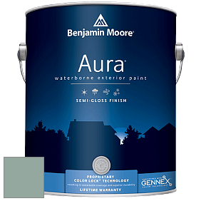 Benjamin Moore Aura 632 Waterborne Exterior Semi-Gloss Finish краска цвет 704 Del Mar Blue