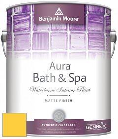 Benjamin Moore Aura 532 Bath & Spa Waterborne Interior Paint Matte Finish краска цвет 336 Bold Yellow