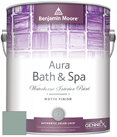 Benjamin Moore Aura 532 Bath & Spa Waterborne Interior Paint Matte Finish краска цвет 704 Del Mar Blue