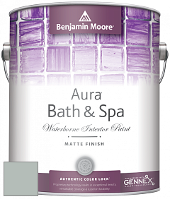 Benjamin Moore Aura 532 Bath & Spa Waterborne Interior Paint Matte Finish краска цвет 1564 Beach Glass