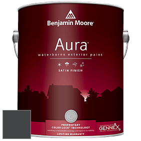 Benjamin Moore Aura 631 Waterborne Exterior Satin Finish краска цвет 2136-10 Black Knight