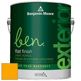 Benjamin Moore Ben 541 Waterborne Exterior Flat Finish краска цвет 2019-10 Mardi Gras Gold